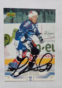 2001-02 Upper Deck German DEL #173 In Person Auto Yves Racine Adler Mannheim