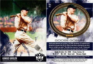 Goose Goslin 2018 Panini Diamond Kings Baseball Card 41  Washington Senators