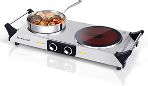 Electric Stove, Double Infrared Ceramic Hot Plates for Cooking, Two Control Cook - Picture 1 of 12