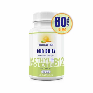 Our Daily Vites L-Methylfolate 15 mg + B 12 methylcobalamin ( 1000 mag) - Act... - Picture 1 of 1