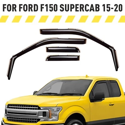 Protectores de lluvia viseras de ventilación pantalla para Ford F-150 SuperCab 2015-2020 Foto 1 de 4