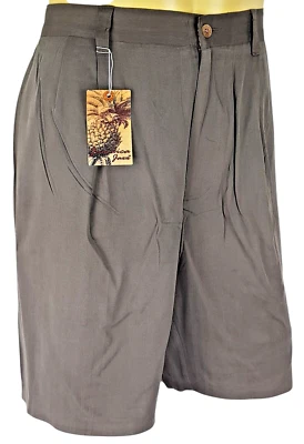 PANTALONES CORTOS DE NOCHE DE LUJO JAMAICA JAXX para hombre 100 % gris seda plisados - cintura 36" - 89 £ Foto 1 de 4