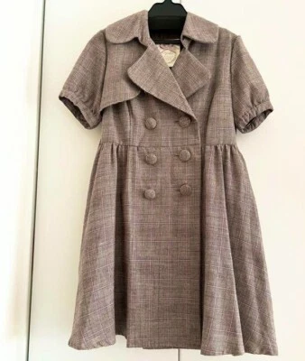 Vestido de trinchera acampanado Liz Lisa MY MELODY patrón a cuadros color marrón dulce lolita Foto 1 de 4