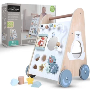 Wooden Baby Walker - 6 in 1 Activity Cube Walkers for Babies - Boys and Girls - Picture 1 of 8