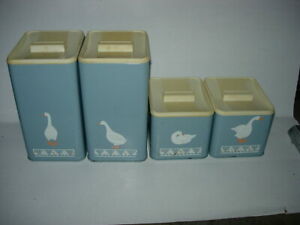 Vintage EKCO Goose Tin Canister Set 