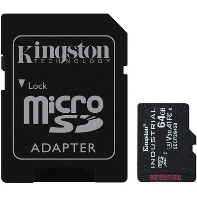 64GB Kingston Technology Industrial UHS-I Class 10 Micro SDXC Memory Card  - Image 1 of 4