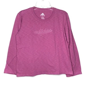 Adidas Girls XL Long Sleeve Tee Top Shirt Embroidered Logo Lightweight Pink  - Picture 1 of 7