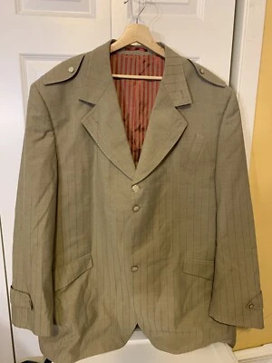 Valentino Ferrel Para Hombres Talla 54L Italia Traje Chaqueta Blazer Abrigo Marrón Rayas Foto 1 de 4