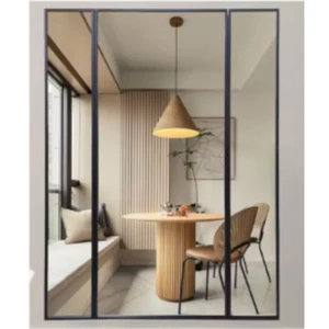 Iron Frame Grid Full Body Mirror 140x190cm Black Industrial HD Minimalist Home - Picture 1 of 2