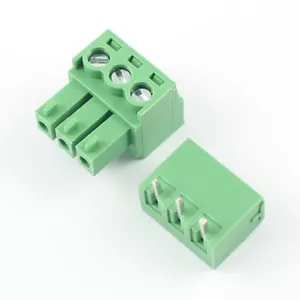 100Pcs 3.81mm Pitch 3 Pin Right Angle Screw Terminal Block Pluggable Connector - Picture 1 of 9