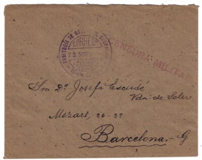 Spain: 1939; Cover official postmark Levante Army in Valencia, rare, EBES-014 - Image 1 of 2