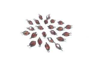 25 Pcs Rhodolite Quartz Teardrop 8x12mm Hydro Beads, Black Wire Wrapped Link - Picture 1 of 3