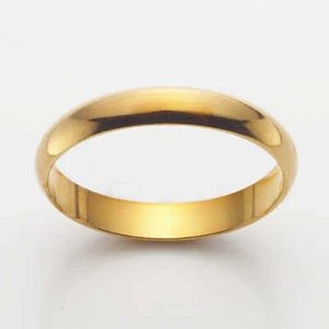 18ct Heavy Yellow Gold Plated Men's 4mm Band Ring - USA MADE - Picture 1 of 6