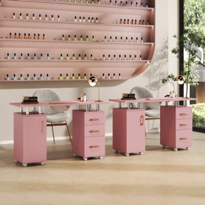 PInk Professional Manicure Table Salon Nail Station Beauty Desk +Dust Collector - Picture 1 of 34