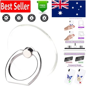 Universal Clear Phone Ring Grip with 180° Flip Stand - Lightweight & Durable - Picture 1 of 8