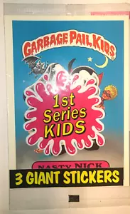 1986 Topps GARBAGE PAIL KIDS Giant 5x7 Series 1 #1 Nasty Nick Pack (HI-QUALITY) - Picture 1 of 2