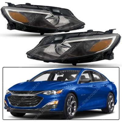 Par de faros faros para Chevrolet Malibu 2019-2025 halógenos con bombillas diestro+derecho Foto 1 de 4