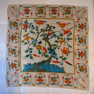 Metropolitan Museum of Art Ching Dynastie Seidentuch 34" x 34" Vintage asiatisch Neu mit Etikett - Bild 1 von 12