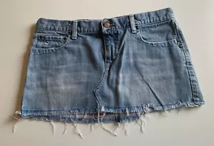 Abercrombie & Fitch Skirt Size 6 Womens Blue Jean Frayed - Picture 1 of 5