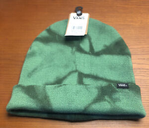 Vans Core Wash Beanie Tie Dye 2 Tone Green Cuff One Size New With Tags