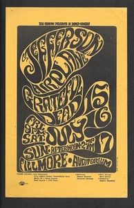 Grateful Dead  Jefferson Airplane Fillmore Handbill Flyer 1966 BG 17 - Picture 1 of 2