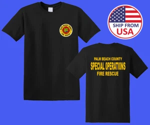 Palm Beach Florida Bomberos Departamento de Bomberos Hombre Negro Talla S-5XL - Imagen 1 de 1