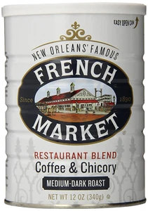 French Market Medium-Dark Roast Restaurant Blend Ground Coffee & Chicory, 12 oz - Picture 1 of 11