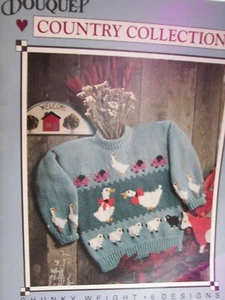 Bouquet "Country Collection" Adult Sizes 38-46 ~ Knit Pattern Book Only - Imagen 1 de 2