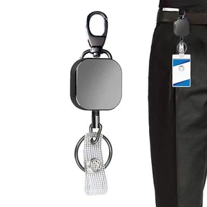 Retractable Key Ring Small Keychain Clip Badge Holder Carabiner Reel gorgeously - Bild 1 von 11