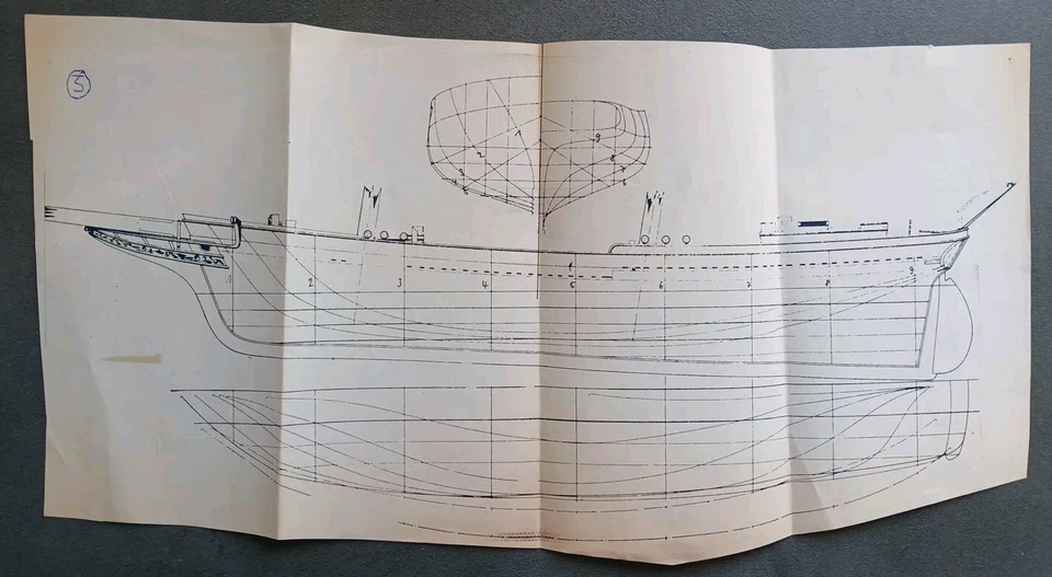 Bauplan Spantenriß Nr.5 Segelschiff  2 Master Gebraucht - Bild 1 von 1