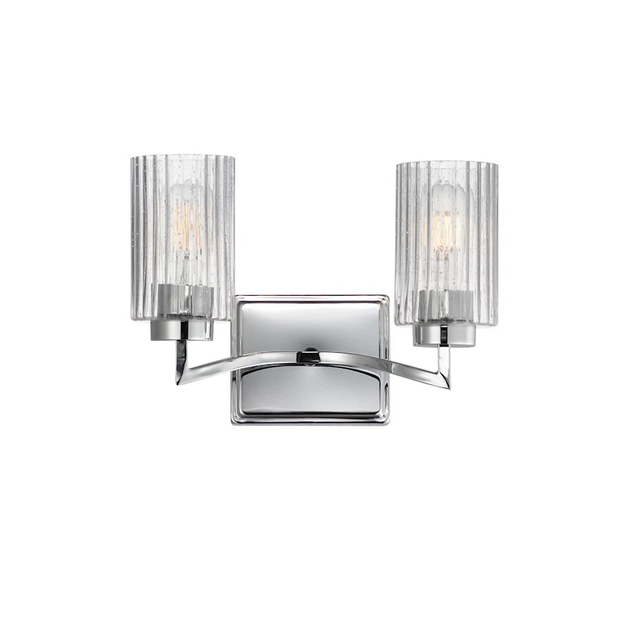 Aplique de pared Maxim Lighting Rigata 2 luces, níquel/claro acanalado - 21372CRPN Foto 1 de 1
