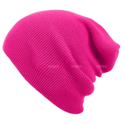 Solid Plain Slouchy Knit Beanie Hat Ski Skull Winter Men Women Cuff Cap Baggy CF - Image 1 of 3