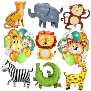 40 PCS Safari Jungle Animal Balloons Wild One Birthday Decorations Off-white - Picture 1 of 8