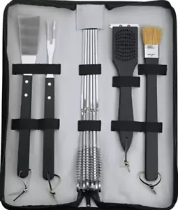 NEW Barbecue 11 pc BBQ TOOL SET GRILL MASTER skewers Case barbeque spatula Brush - Picture 1 of 11