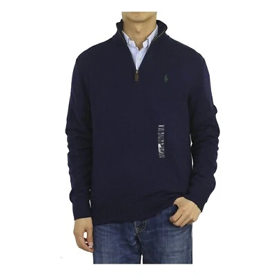 *MINOR DEFECT* Polo Ralph Lauren 1/2 Zip Merino Wool Sweater - Navy - Size: M - Image 1 of 4