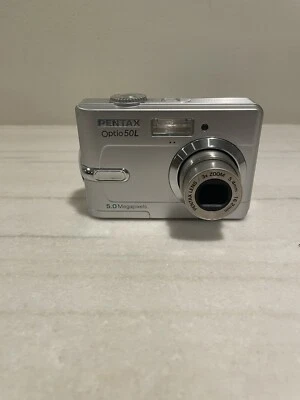 Pentax Optio 50L 5.0MP Compact Digital Camera Silver - TESTED & WORKING - Image 1 of 4