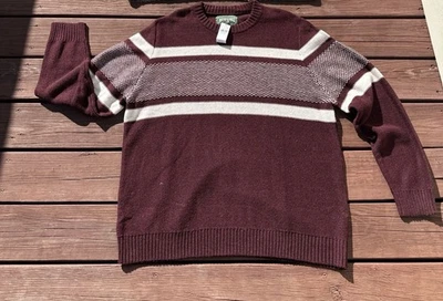 Suéter Para Hombre AMERICAN EAGLE Calce Clásico Cuello Redondo Mezcla Granate/Crema XXXL Foto 1 de 3