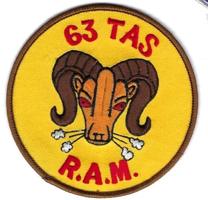 PATCH USAF 63RD TACTICAL AIRLIFT SQ RAM SELFRIDGE ANGB JT45 - Picture 1 of 1