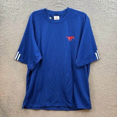 Camisa SMU Mustangs Para Hombres XL Azul Rojo Adidas Climacool Performance Manga Corta * Foto 1 de 4