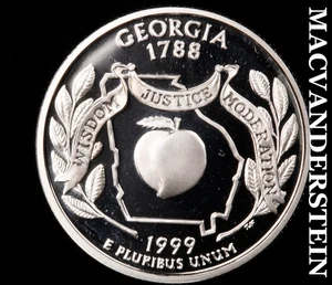 1999-S Silver Georgia State Quarter - Choice Gem Proof Lustrous #D4371 - Picture 1 of 2