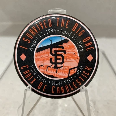 San Francisco Giants 1994-95 “I Survived the Big One” Croix de Candlestick Pin - Image 1 of 2