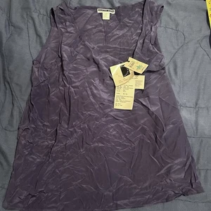 Blusa De Colección Jennifer Moore Azul Marino Sin Mangas Seda Azul Marino Nueva Con Etiquetas 22W Totalmente Nueva - Imagen 1 de 4