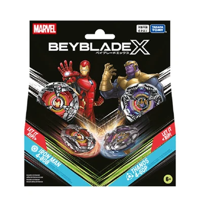 BEYBLADE X BX-00 Double Starter x Marvel Iron Man 4-80B/Thanos 4-60P 2025 - image 1 of 4