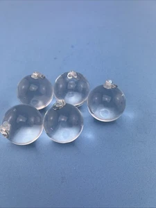 JUEGO DE 5 ADORNOS BOLAS CRISTAL TRANSPARENTE. DECORACIÓN NAVIDEÑA, CANDELABRO PARASOL - Imagen 1 de 7