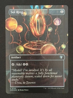 1x MTG Sol Ring (Borderless, Foil) - Commander Masters (CMM) #703 - Magic - Image 1 of 2