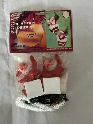 Walco VERSIEGELT Urlaub Santa Besuch Kamin Pailletten Perlen Weihnachtsschmuck Kit Neu aus altem Lagerbestand - Bild 1 von 4