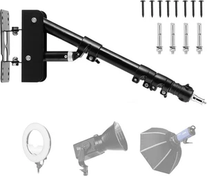 Anillo Luz Montaje en Pared con Base Triangular 110cm Longitud Soporte Ajustable 180° - Imagen 1 de 6