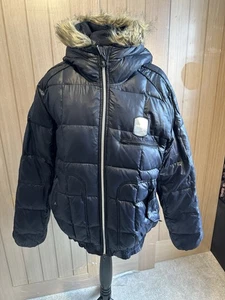 Abrigo ADIDAS Puffer Parka Chaqueta Piel Sintética Negro Informal Talla Mediana - Imagen 1 de 13