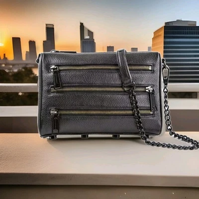 Rebecca Minkoff Mini 5 Zip Cross-body Bag, Black Brand New - Image 1 of 4