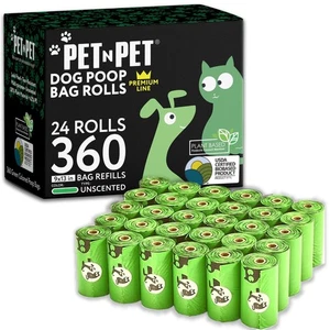 Pet N Pet 360 Counts, Unscented Dog Poop Bags Rolls, 38% Plant Based & 62% PE... - Picture 1 of 6